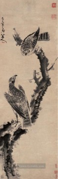 Adler in verwelkter Baum alte China Tinte Ölgemälde